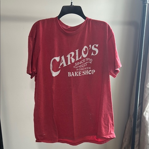 Carlo's Hoboken Bake Shop TShirt XL Red Short Sleeve USA Made Crewneck - Picture 1 of 6